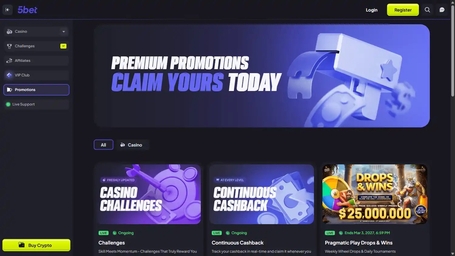 5bet Casino screenshot 3