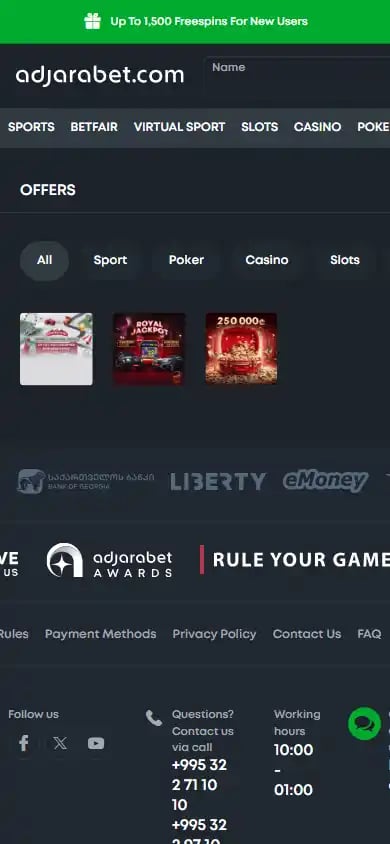 Adjarabet Casino screenshot 6