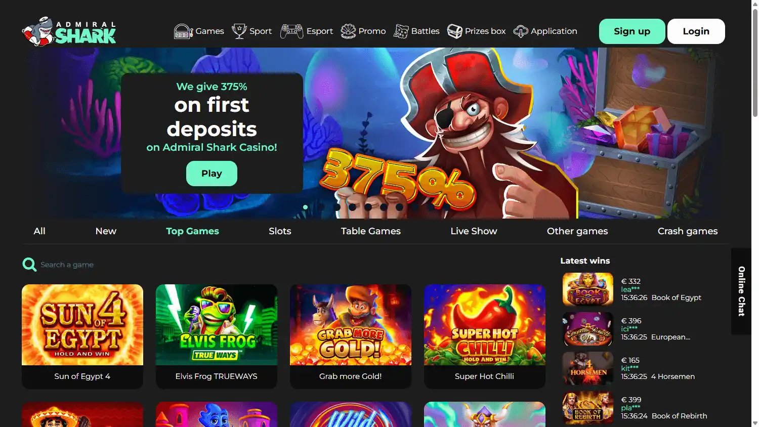 Admiral Shark Casino screenshot 1