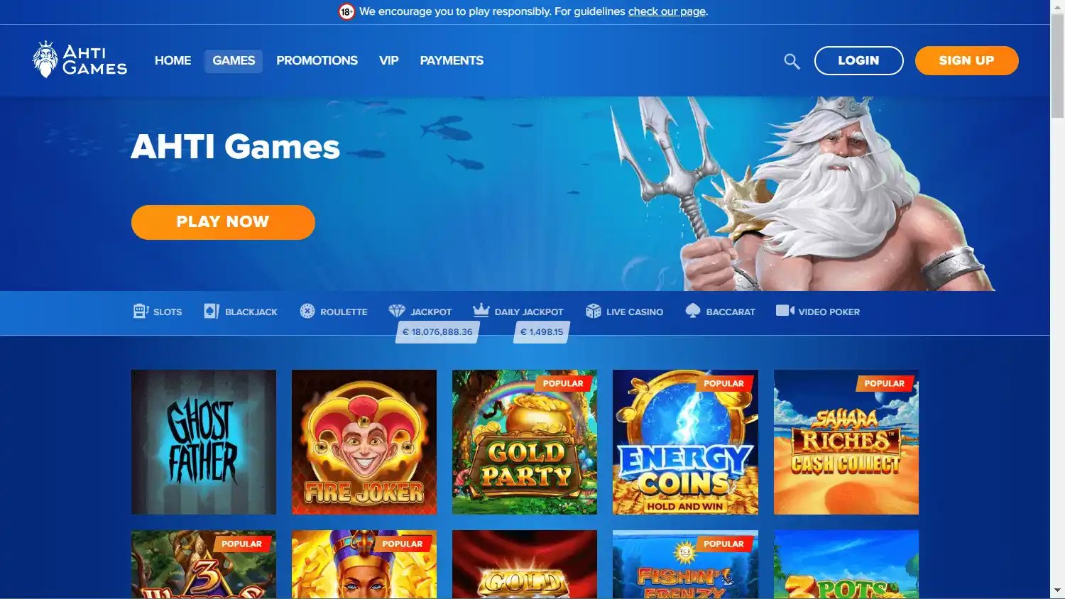 AHTI Games Casino screenshot 2