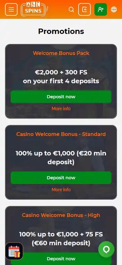 AllSpins Casino screenshot 6
