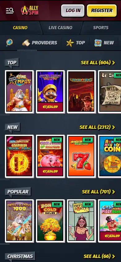 AllySpin Casino screenshot 5