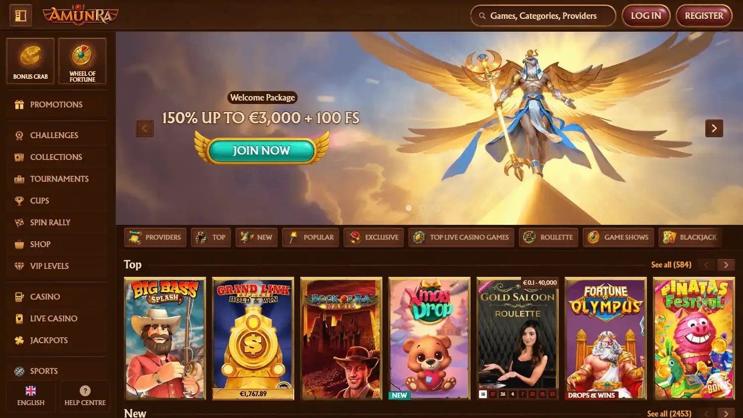 AmunRa Casino screenshot 1