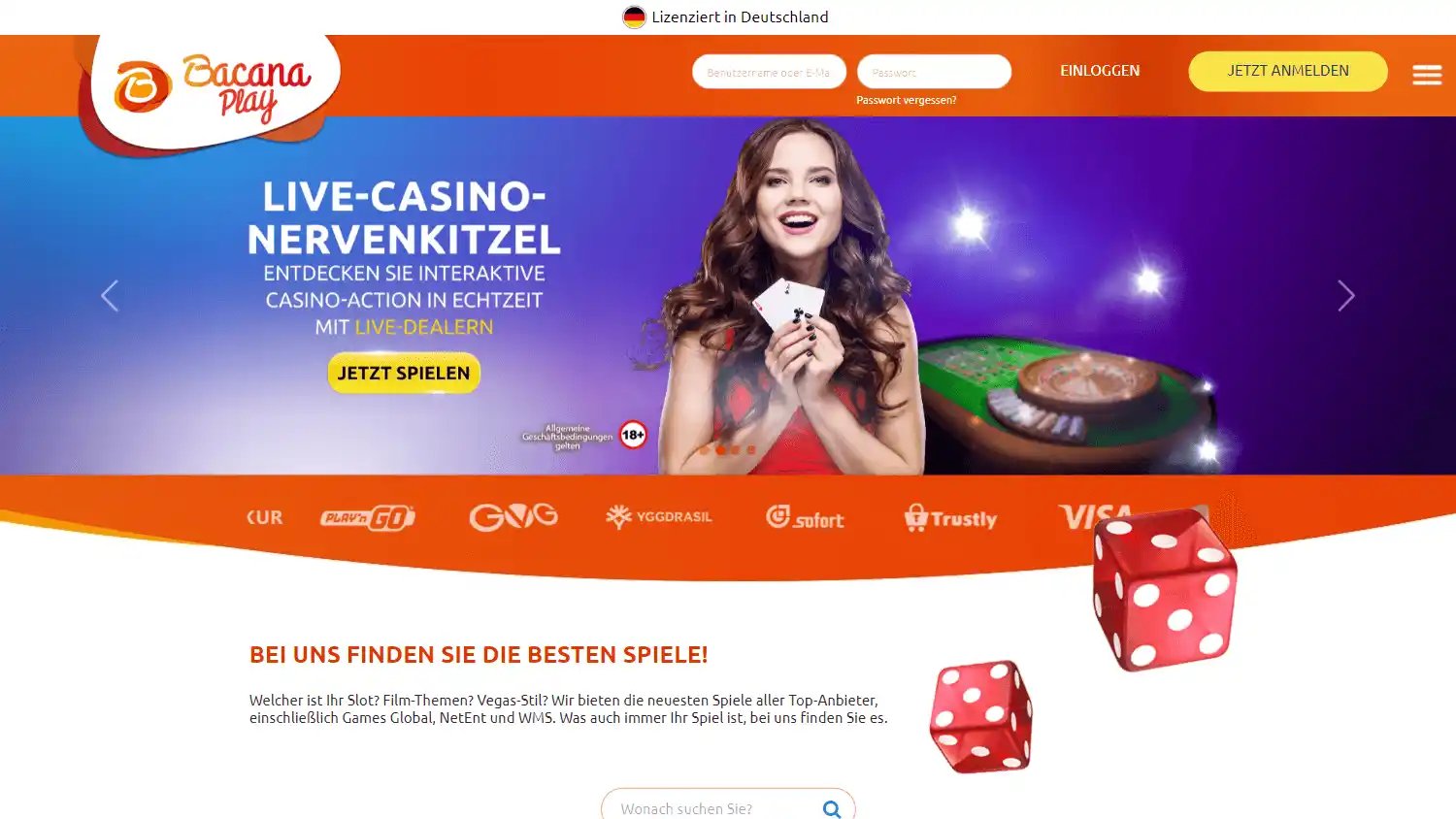 BacanaPlay Casino DE screenshot 1
