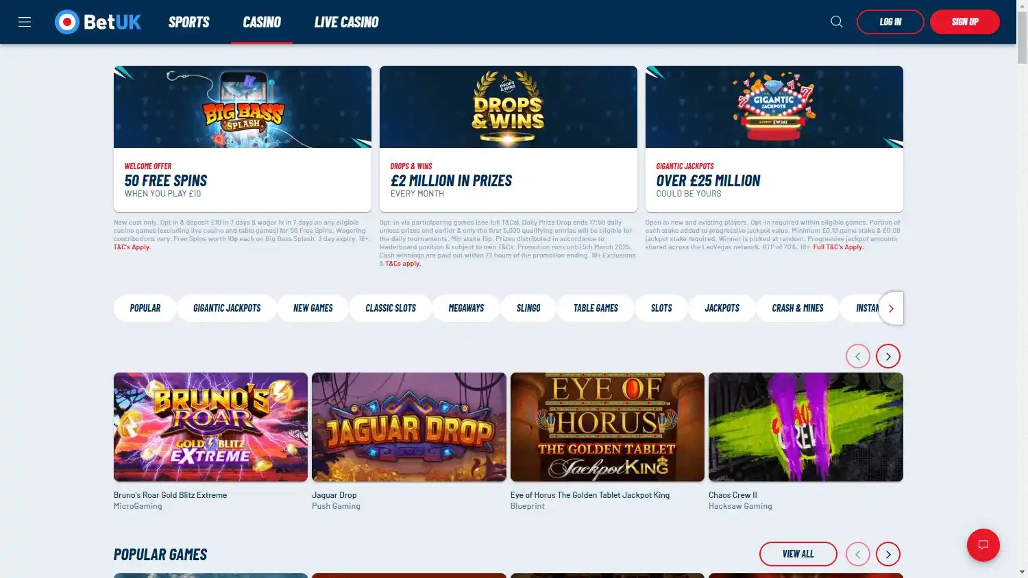 Bet UK Casino screenshot 2