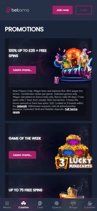 Betarno Casino screenshot 6