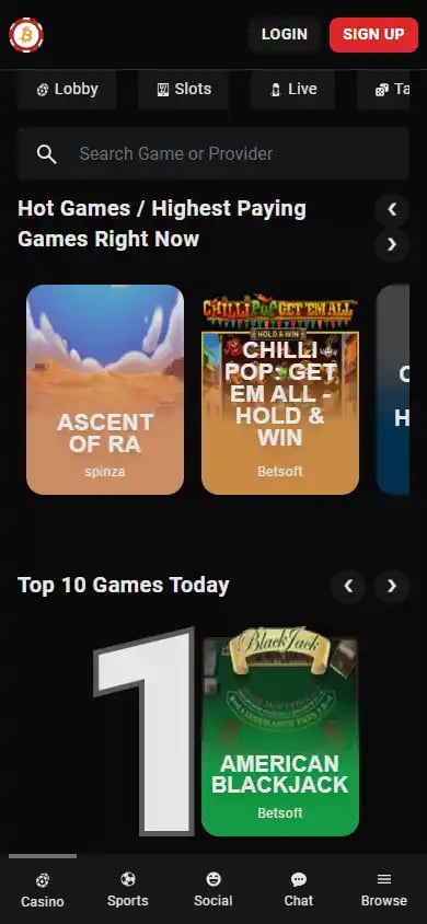 Betcoin.ag Casino screenshot 5