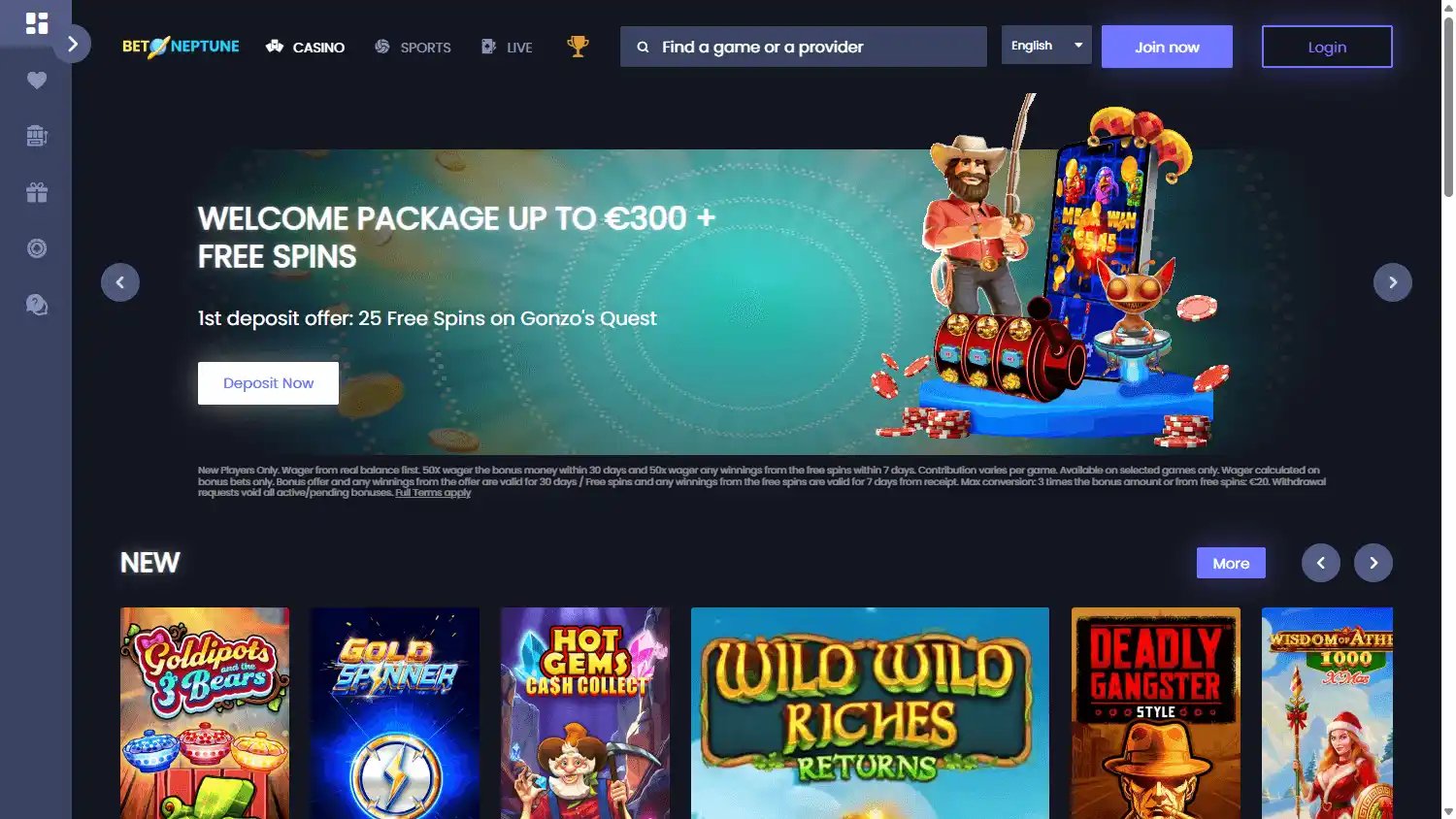 BetNeptune Casino screenshot 1