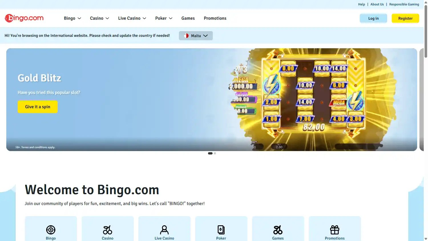 Bingo.com Casino screenshot 1
