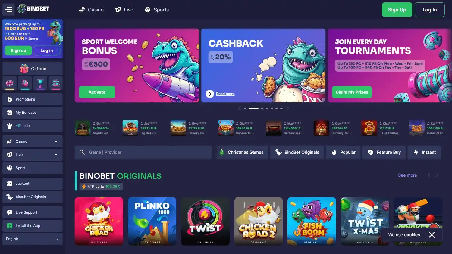 Binobet Casino screenshot 2