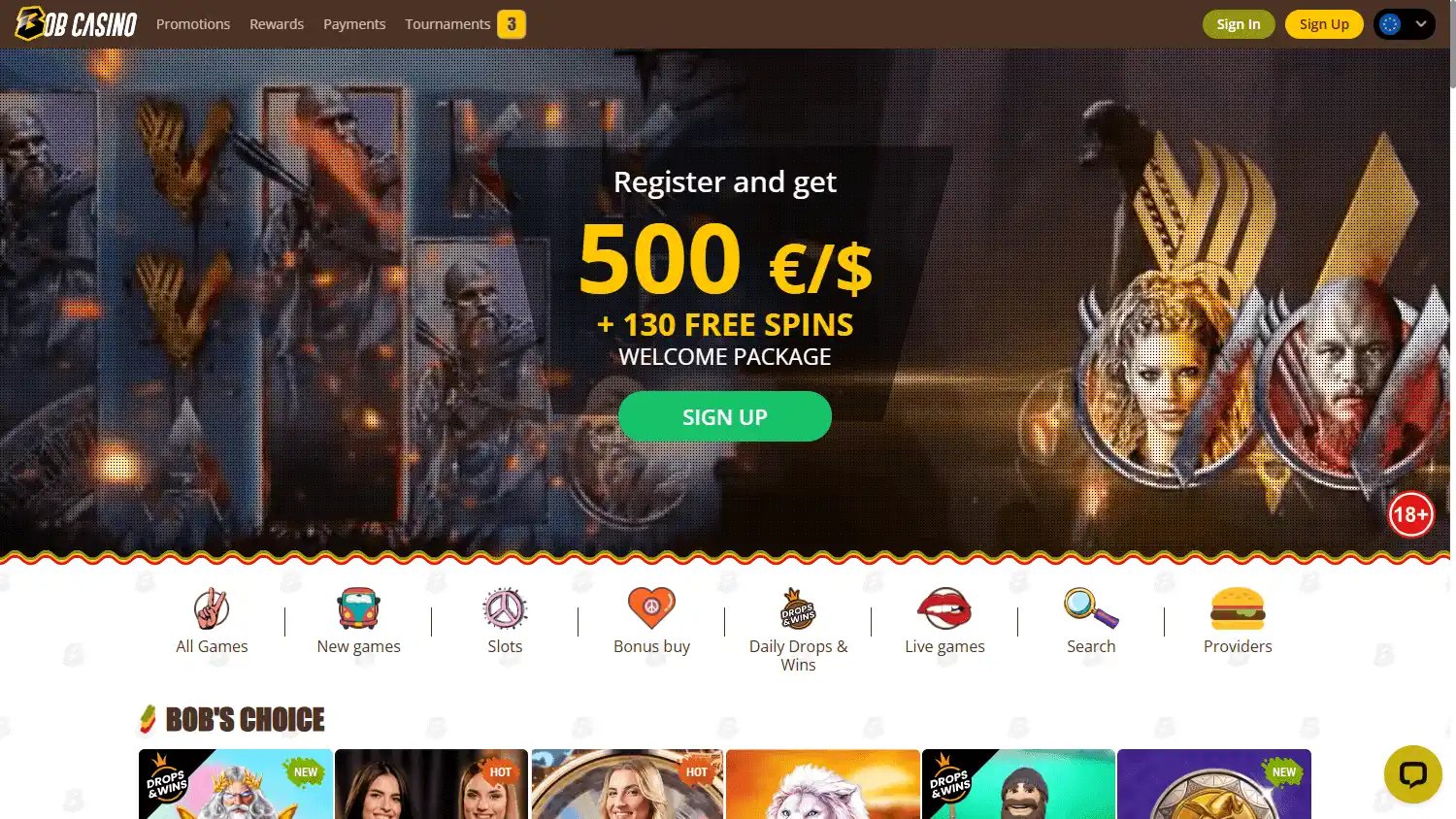 Bob Casino screenshot 1