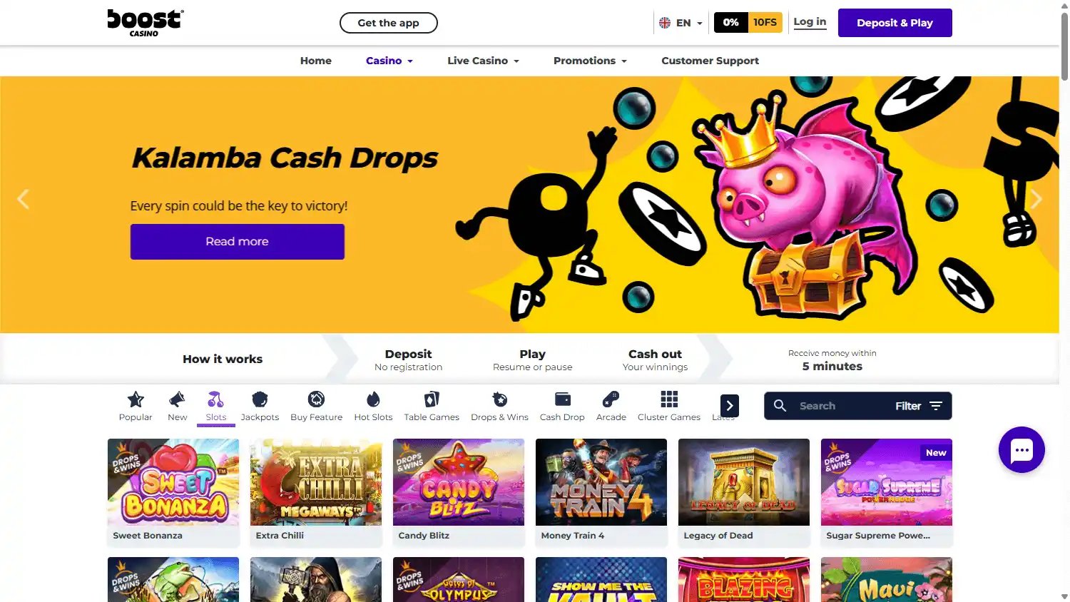 Boost Casino screenshot 2