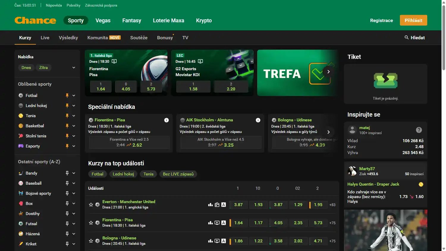 Chance Casino CZ screenshot 2