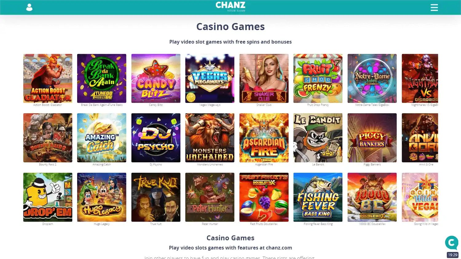 Chanz Casino screenshot 2