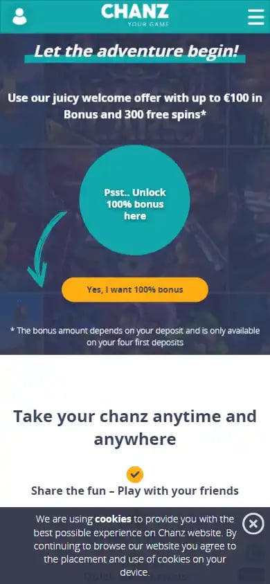 Chanz Casino screenshot 3