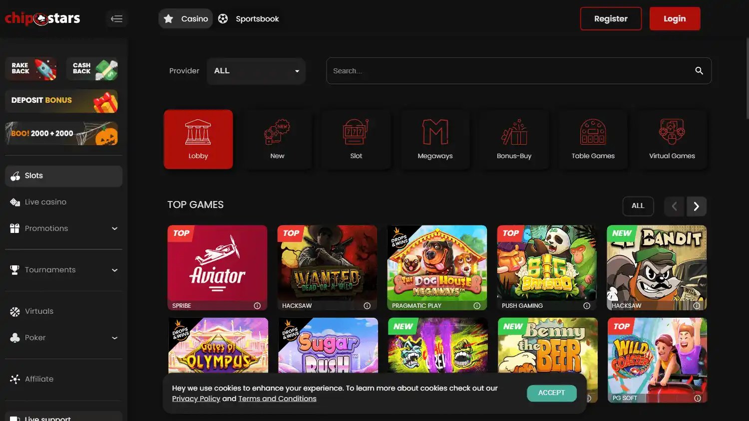 Chipstars Casino screenshot 2