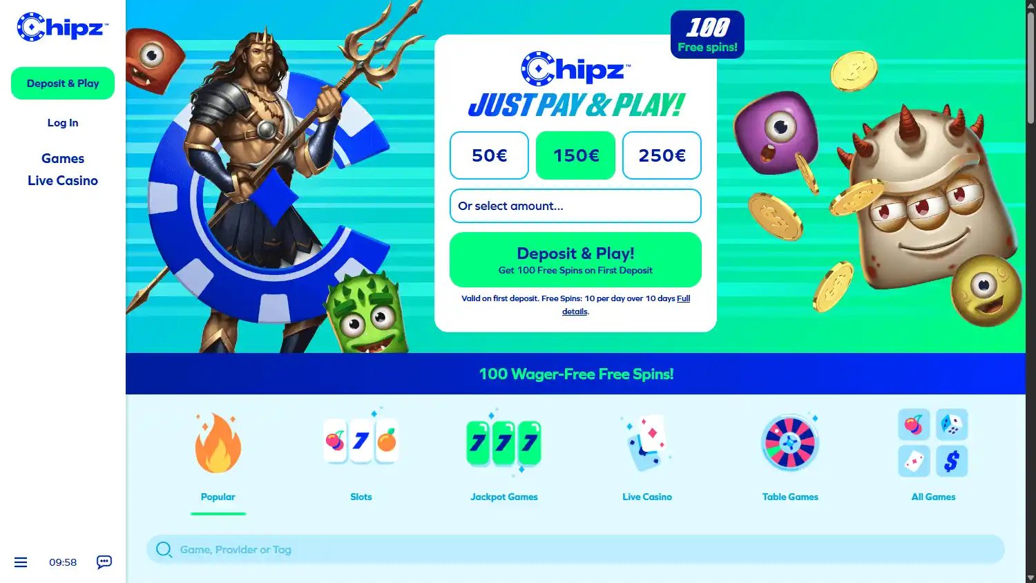 Chipz Casino screenshot 2