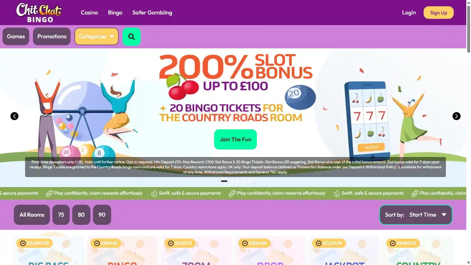 Chitchat Bingo Casino screenshot 1