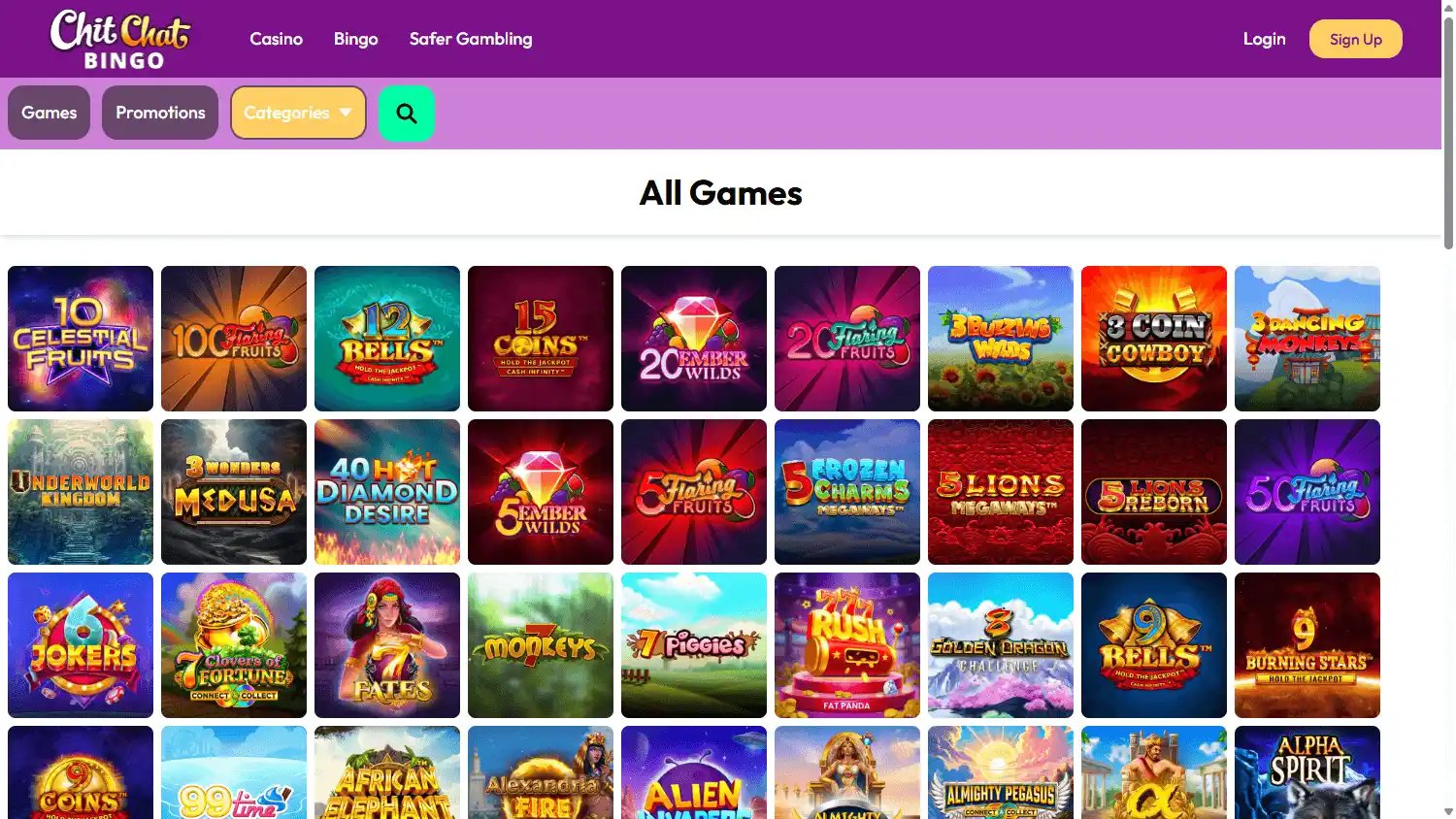 Chitchat Bingo Casino screenshot 2