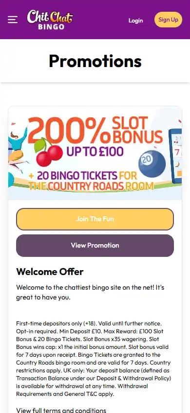 Chitchat Bingo Casino screenshot 6