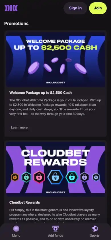 Cloudbet Casino screenshot 6
