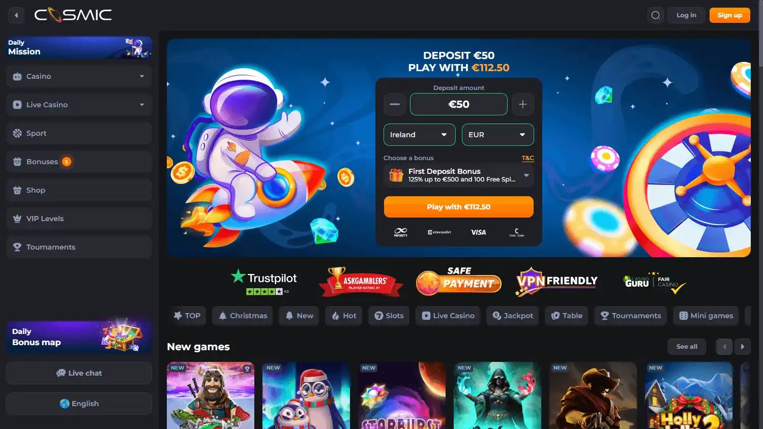 CosmicSlot Casino screenshot 1