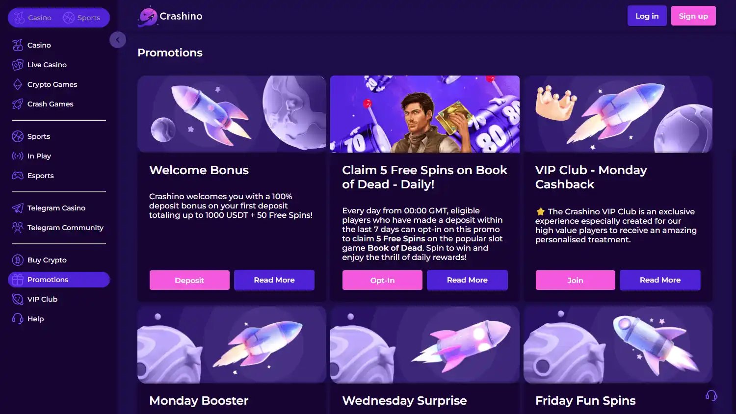 Crashino Casino screenshot 3