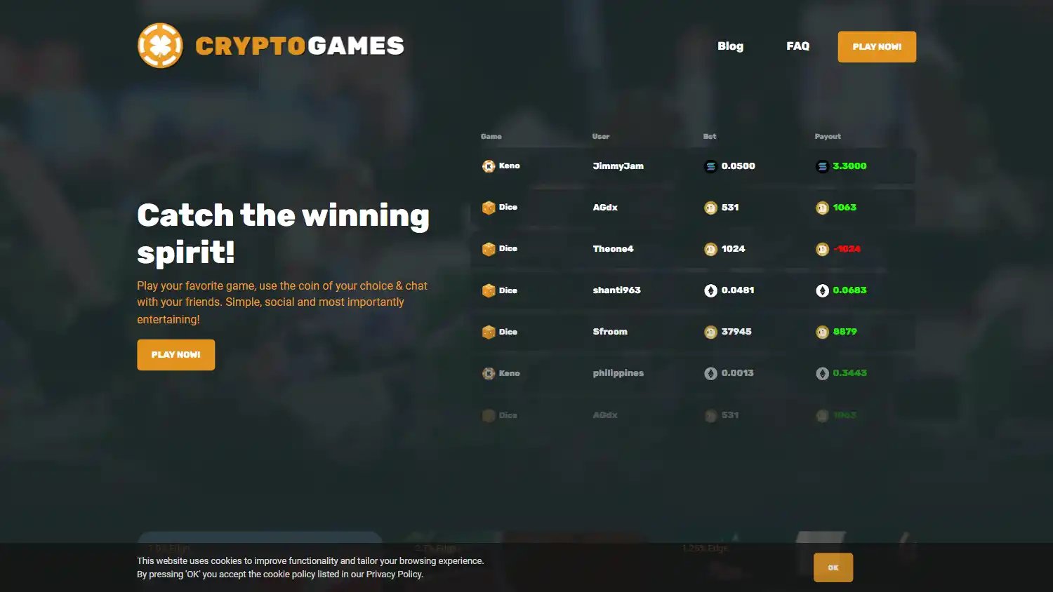 Crypto Games Casino screenshot 2
