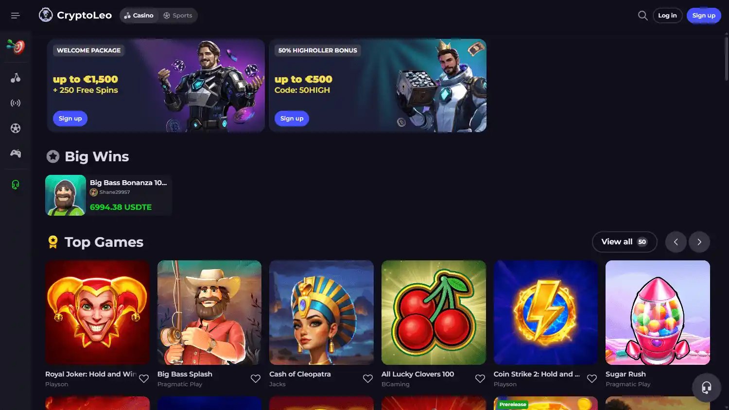 CryptoLeo Casino screenshot 1