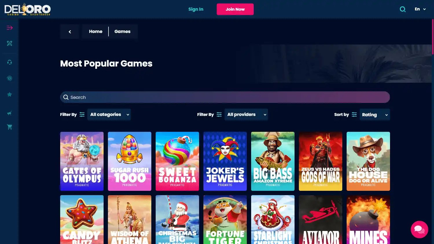 DelOro Casino screenshot 2
