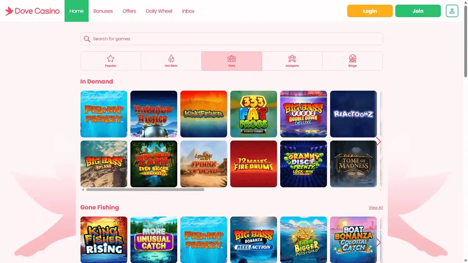 Dove Casino screenshot 2