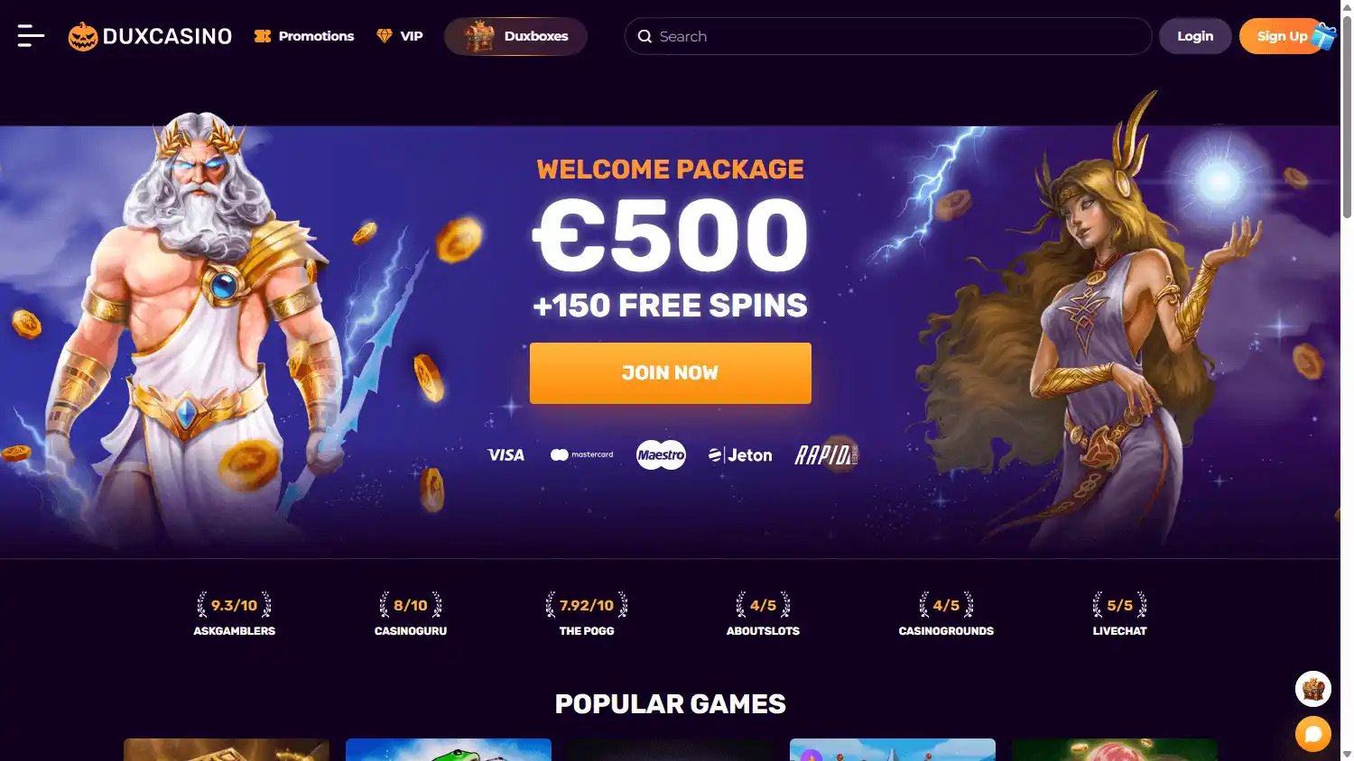 Duxcasino screenshot 1