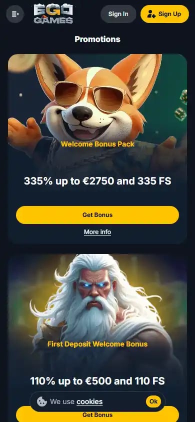EgoGames Casino screenshot 6