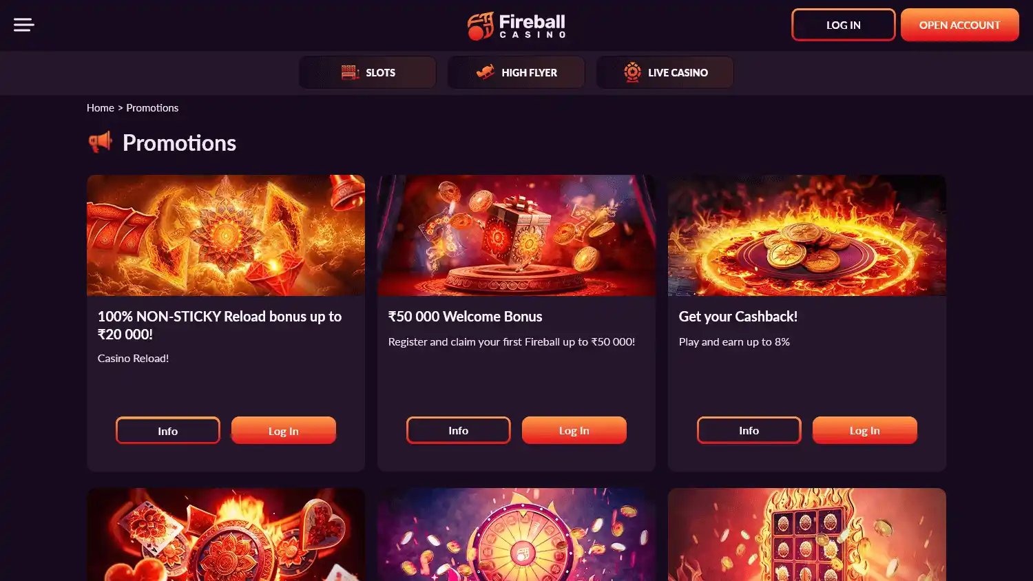 Fireball Casino screenshot 1