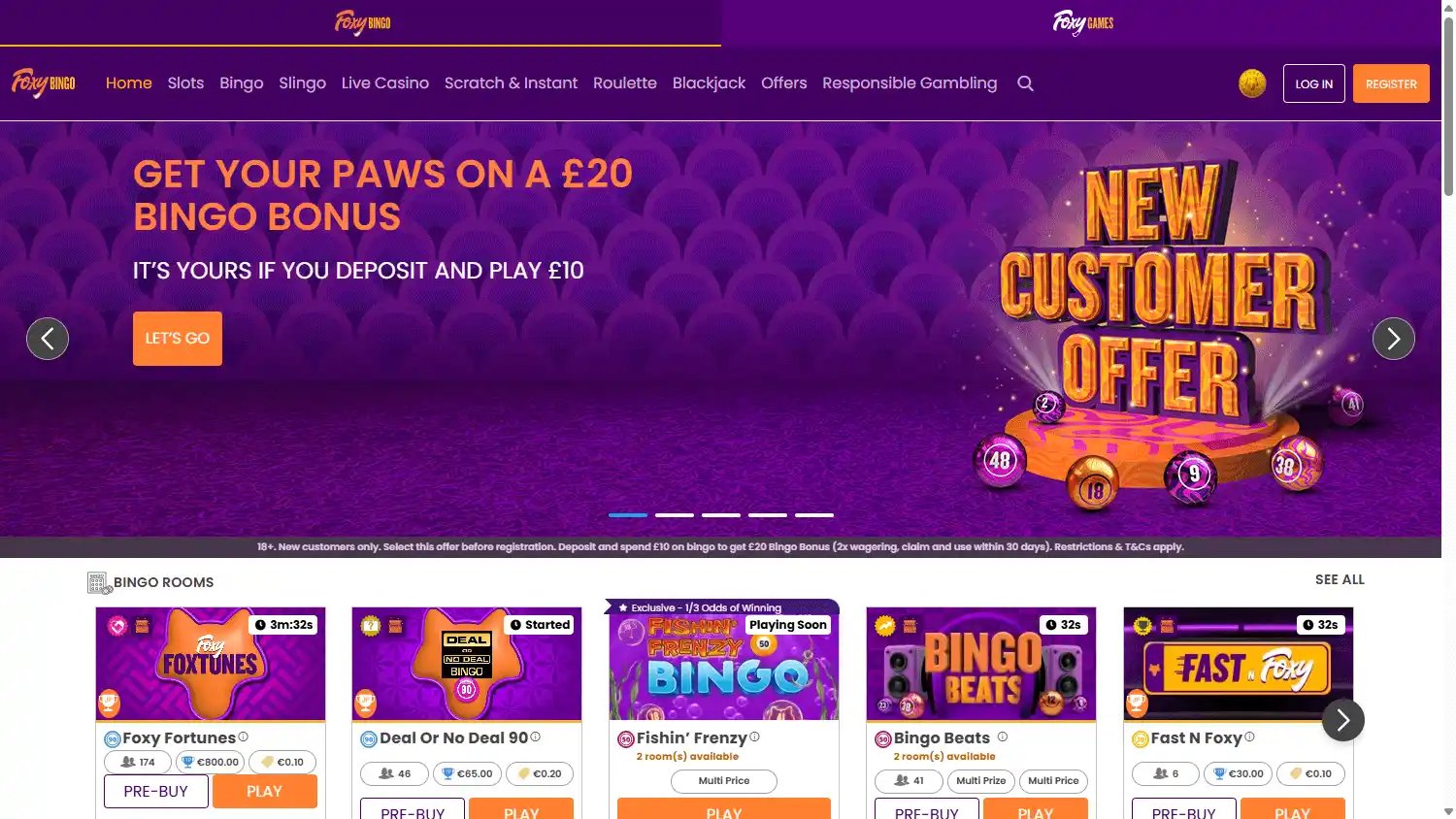 Foxy Bingo Casino screenshot 1