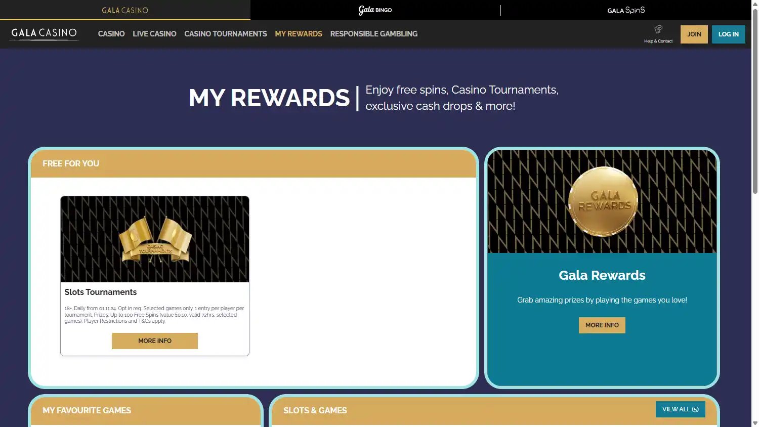 Gala Casino screenshot 2