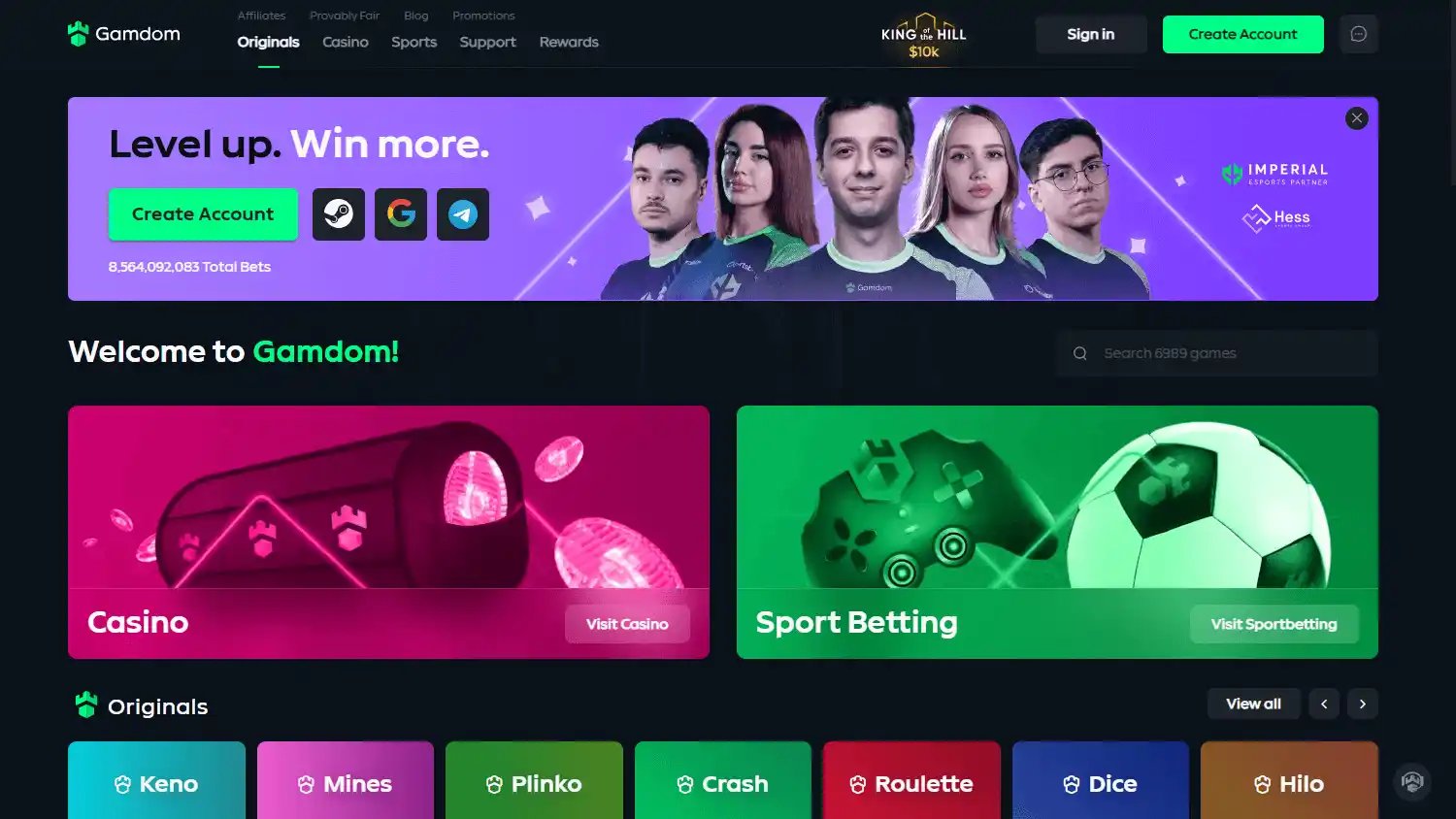 Gamdom Casino screenshot 1