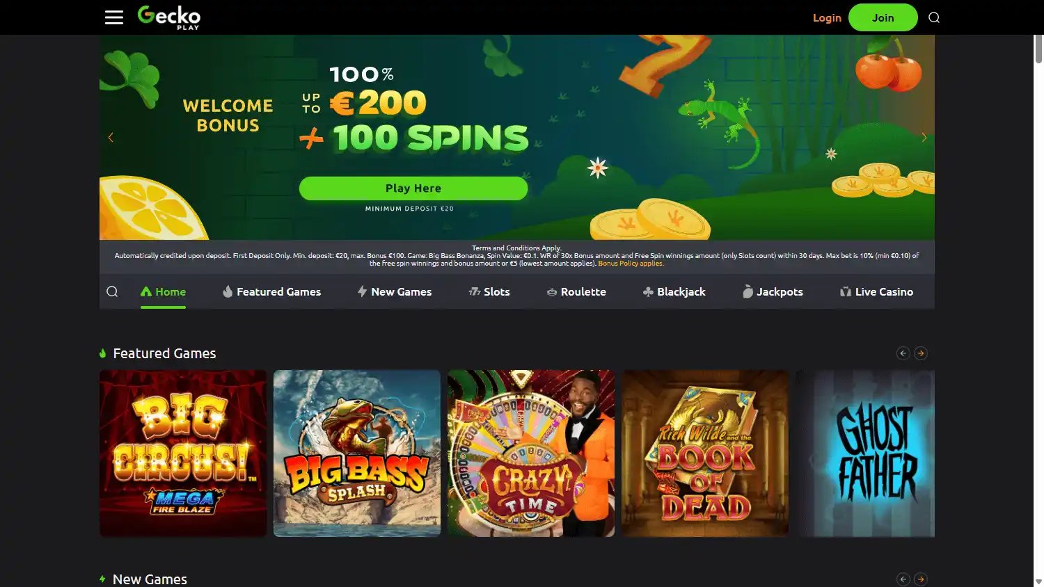GeckoPlay Casino screenshot 1