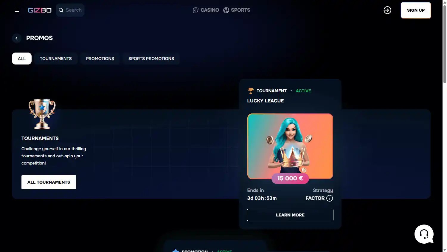 Gizbo Casino screenshot 3