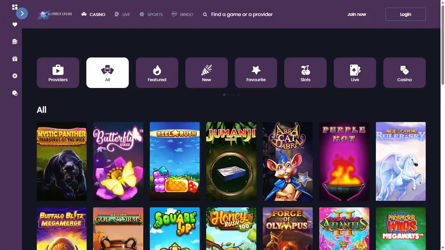 Glimmer Casino screenshot 2