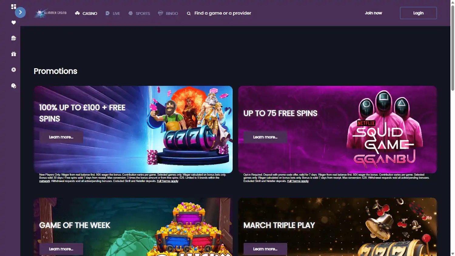Glimmer Casino screenshot 3