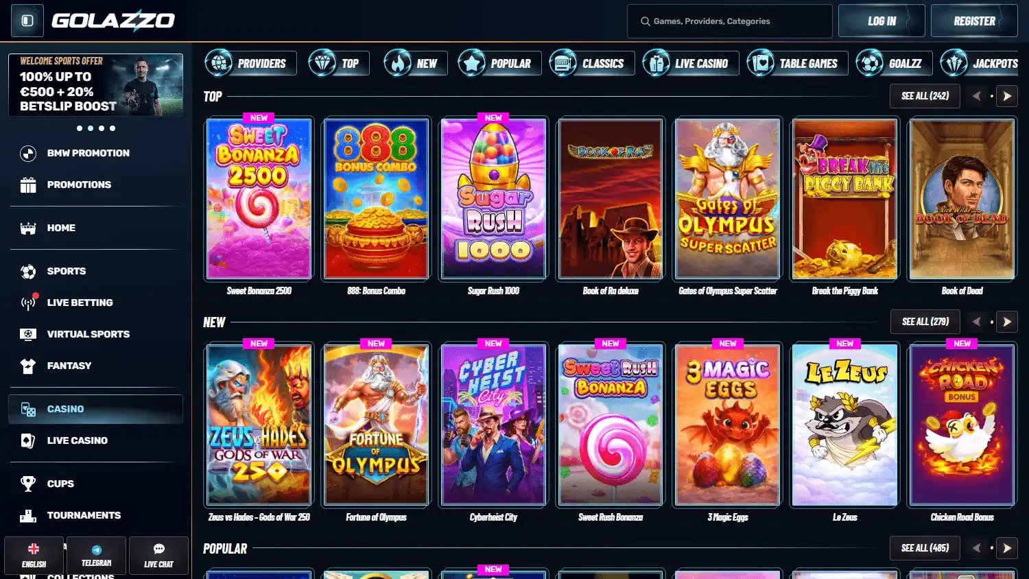 Golazzo Casino screenshot 2