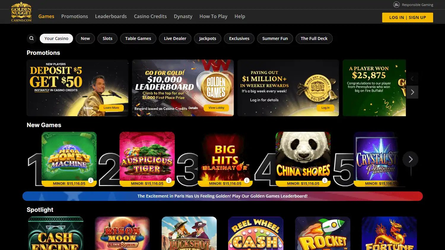 Golden Nugget Online Casino screenshot 2