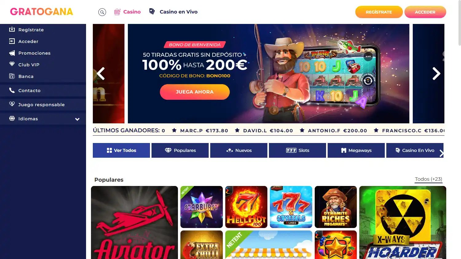 GratoGana Casino screenshot 1