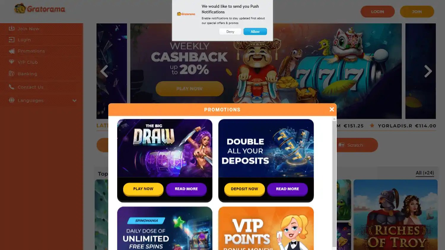 Gratorama Casino screenshot 3