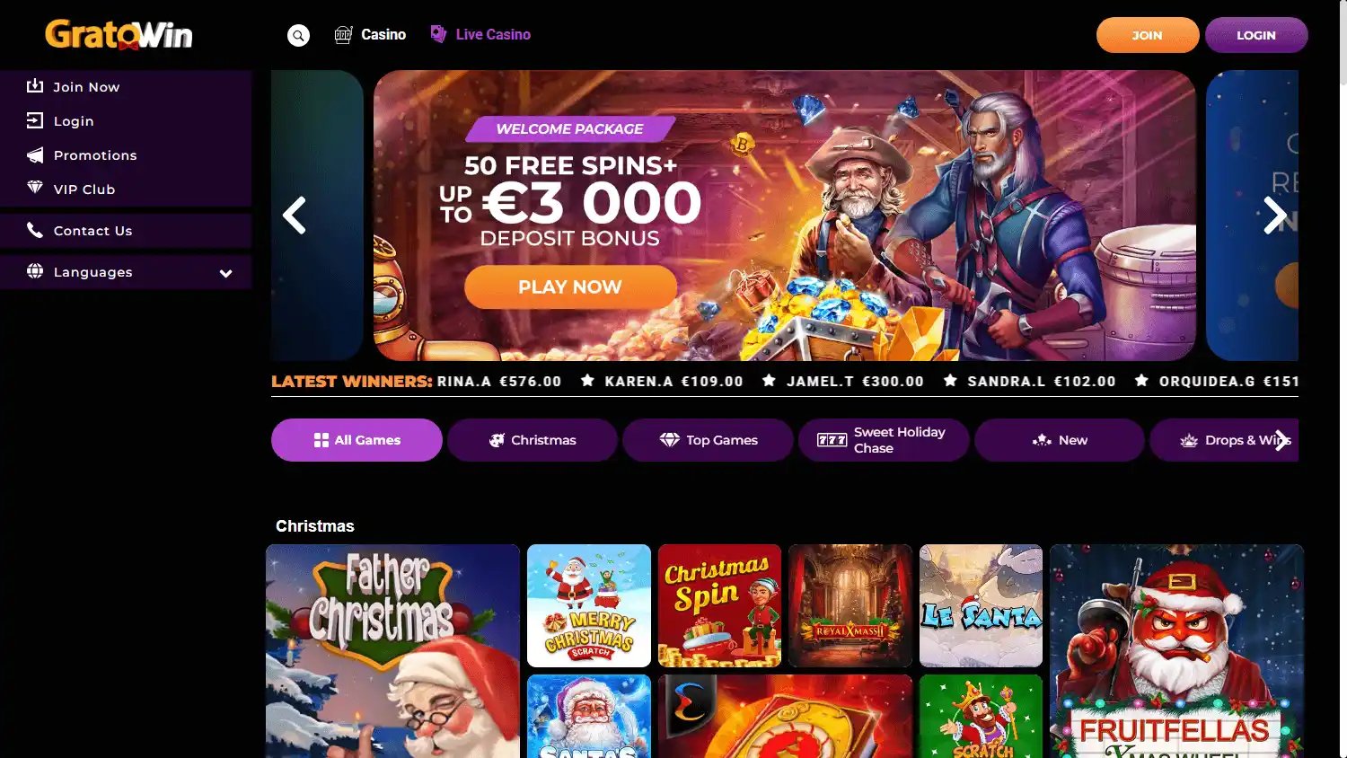 GratoWin Casino screenshot 1