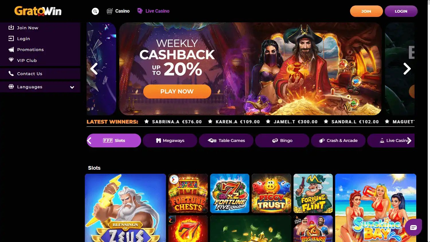 GratoWin Casino screenshot 2