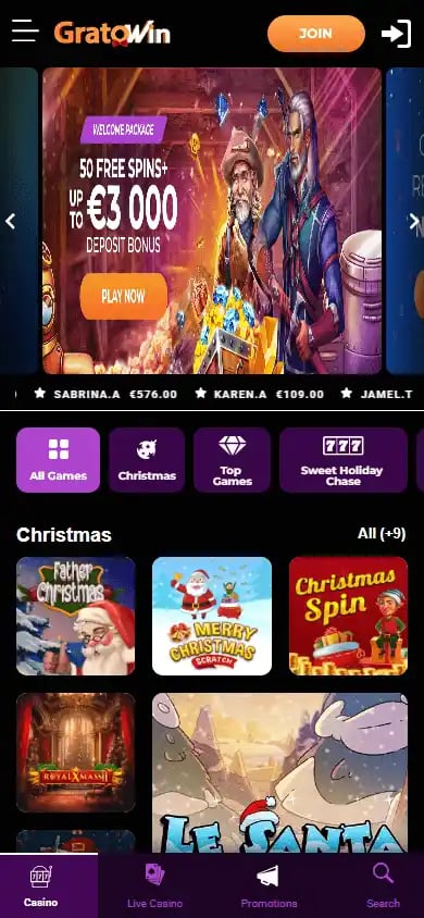 GratoWin Casino screenshot 4