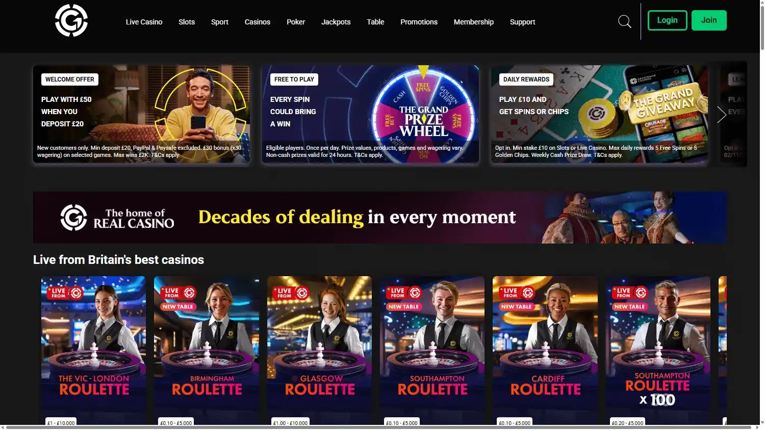 Grosvenor Casinos screenshot 1