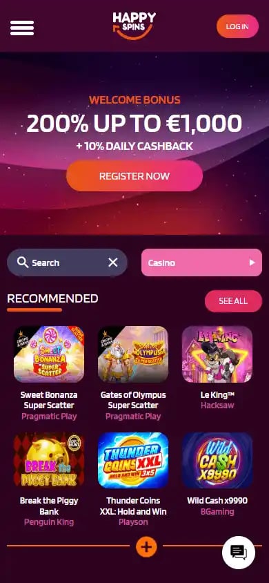 HappySpins Casino screenshot 4